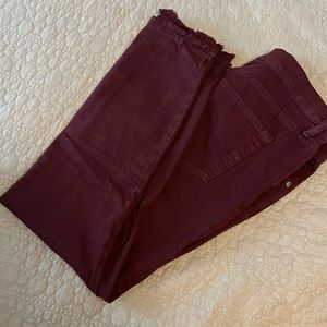 $7 CLEAR OUT SALE - LOFT Modern Skinny jeans in burgundy. Worn once. Size 29/8